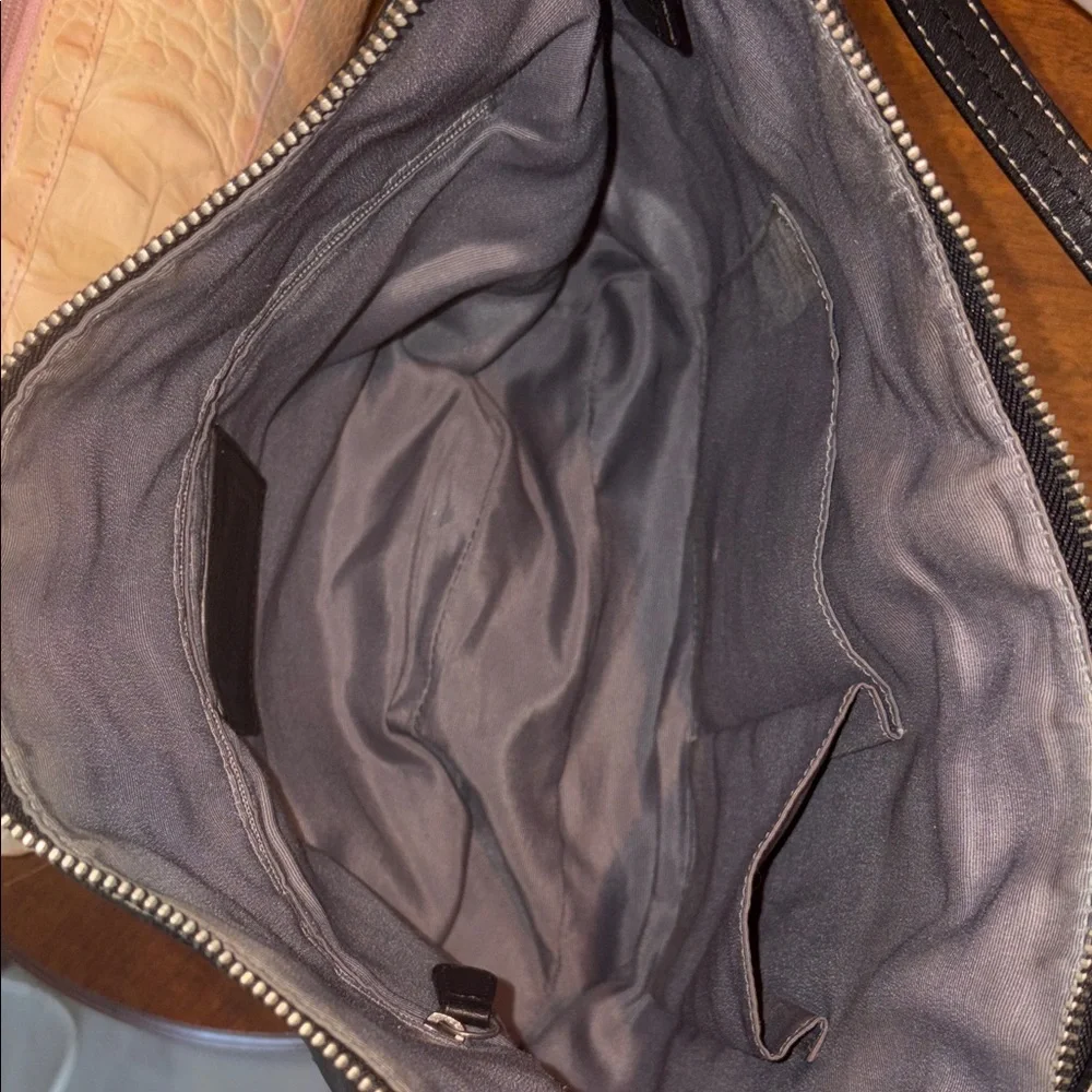 Coach  Vintage shoulder bag  F13764 Pleated front thick smooth leather black EUC